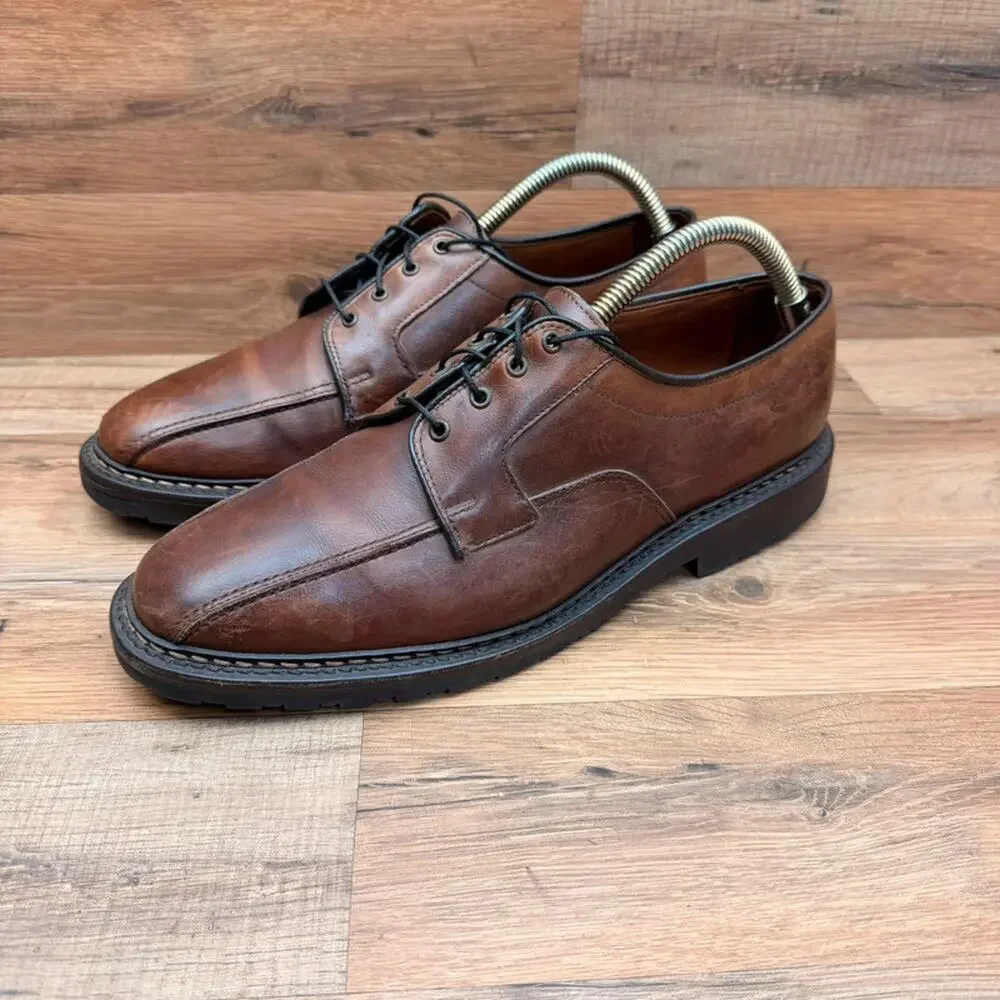 Allen Edmonds size 9D Mapleton Brown Bicycle Toe Oxford Dress Shoes